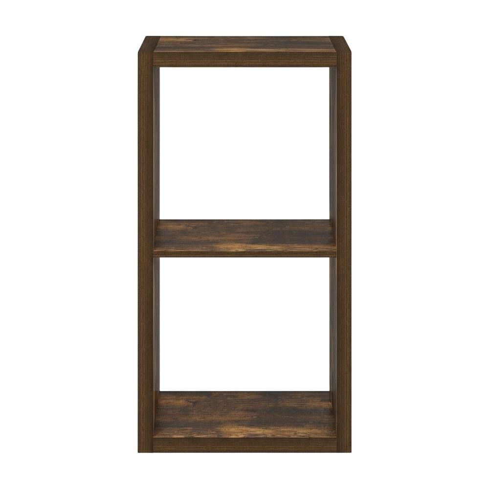 Back. FurniFact - Engineered Wood Bookcase with Stable Design for Home or Office Use - Amber Pine.