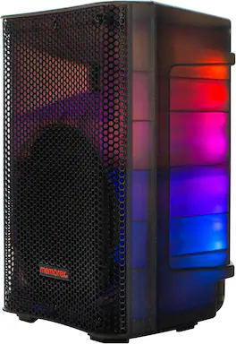 Memorex - MX-PS801- 8” PA Speaker w/ Translucent Cabinet & Battery - Black