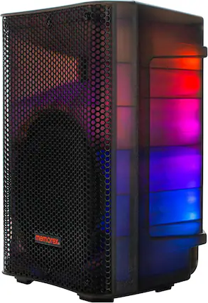 Front. Memorex - Memorex MX-PS801- 8” PA Speaker w/ Translucent Cabinet & Battery - Black.