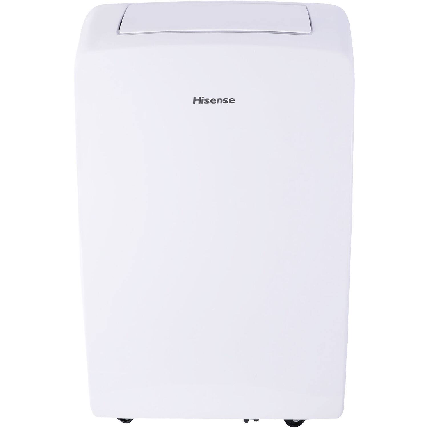 Front. Hisense - 8,000 BTU Smart Portable Air Conditioner with Wi-fi and Remote Control - White.