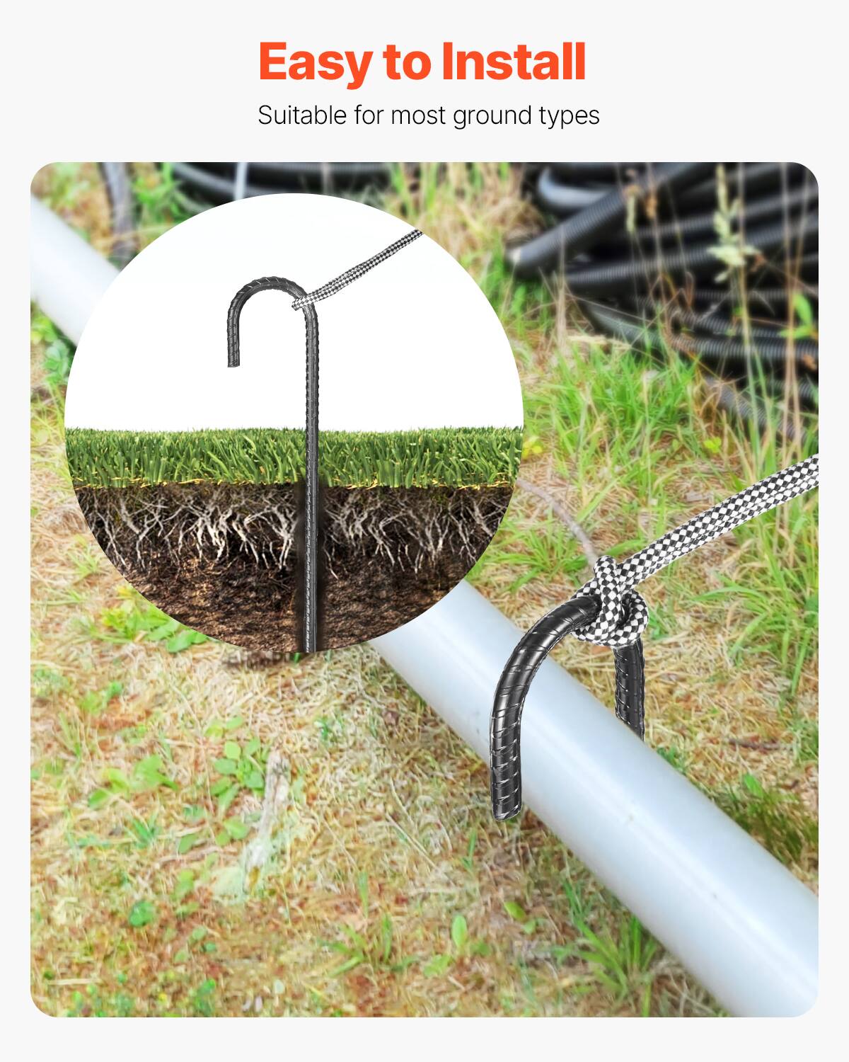 Easy to Install  
Suitable for most ground types