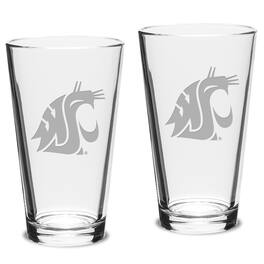 Jardine - Washington State Cougars 2-Piece 16oz. Classic Pub Glass Set - Multicolor
