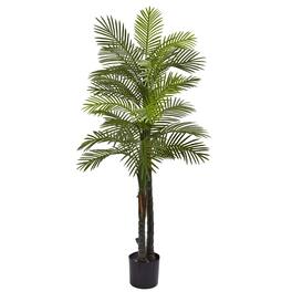BreeBe - 5.5' Robellini Palm Tree w/29 Lvs UV Rest (Indoor/Outdoor) - Green