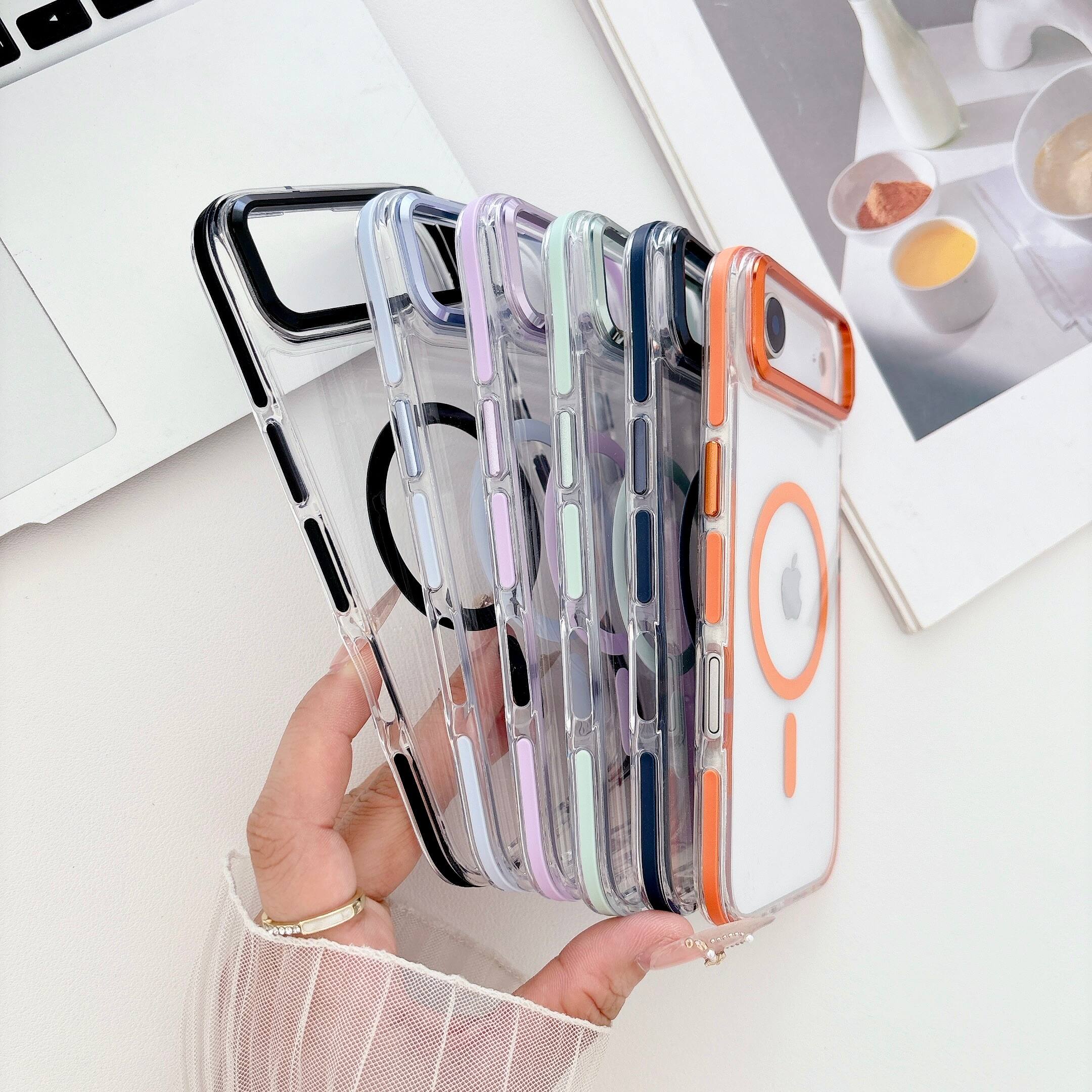 Alt View 1. Dteck - Rugged Magnetic Case for Apple iPhone Air, Clear Shockproof Hybrid Protective Cover, Metal Camera Ring and Raised Edges - Darkblue.