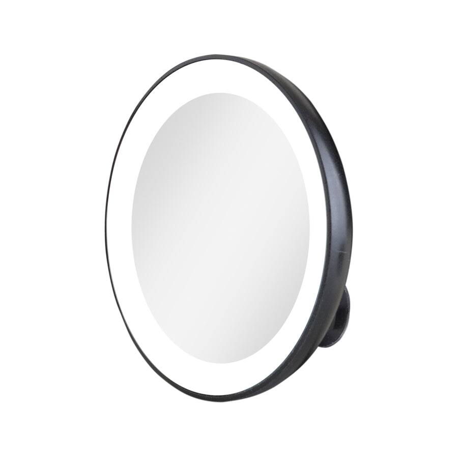 Front. Zadro - LED Lighted Compact Mirror with 15X Magnification & Suction Cups - Black.