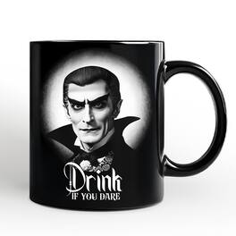OrnamentallyYou - Dracula Spooky Portrait Mug Horror Villain Theme Halloween Gift - Black