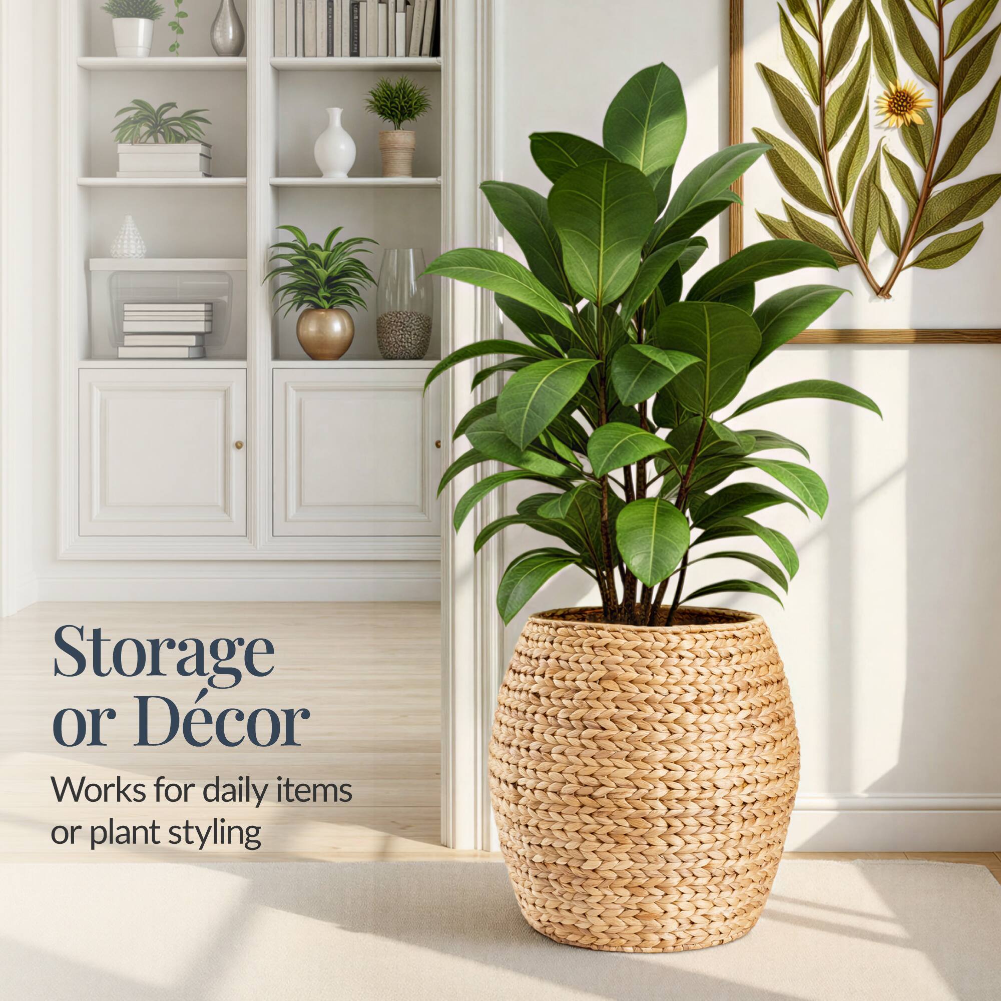 Storage or Décor  
Works for daily items or plant styling