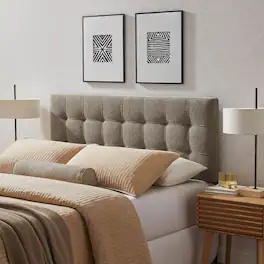 Lily Upholstered Fabric Headboard by Modway - Taupe