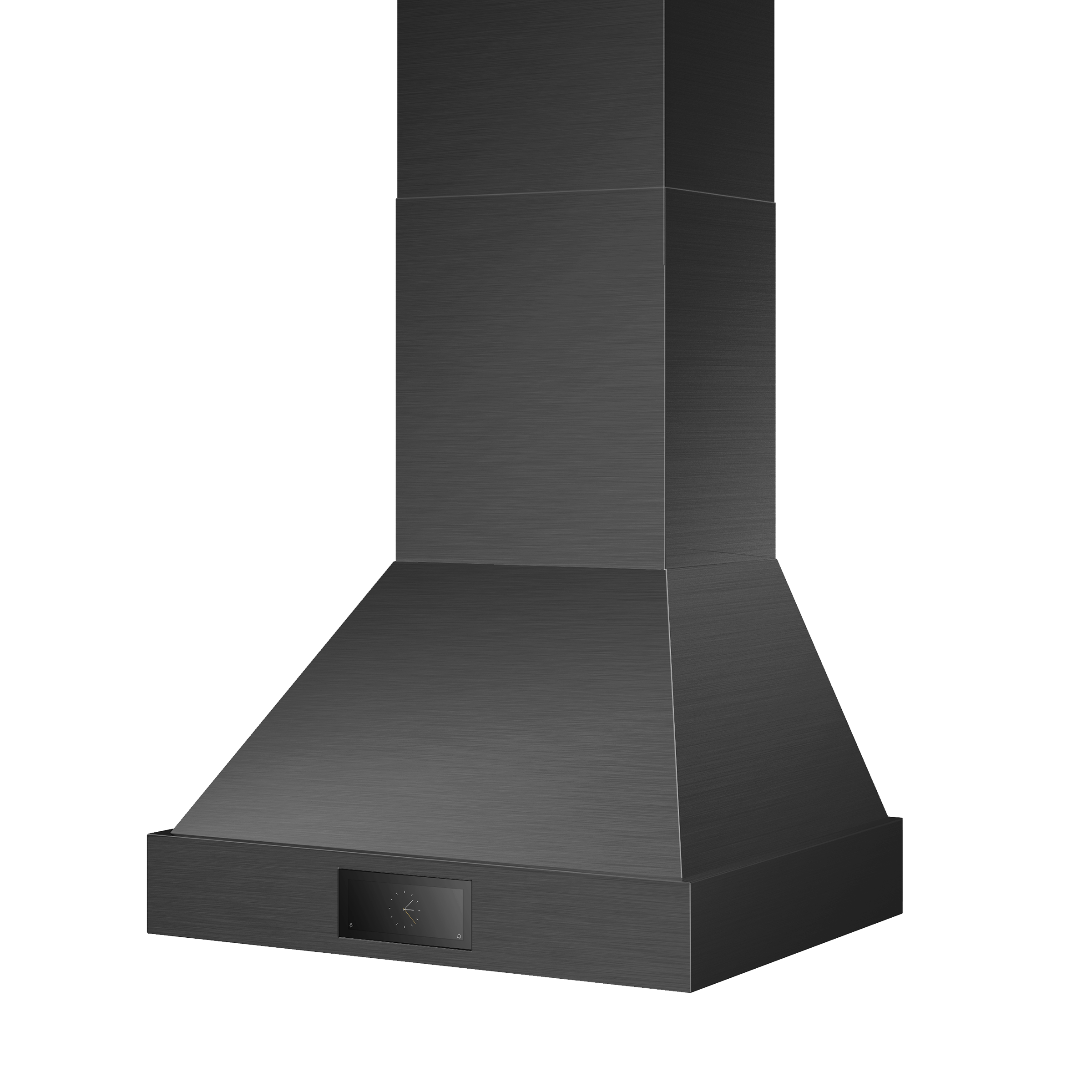 Angle. Induction Hardware - 30 Inch Range Hood, Professional Wall Mount Vent Hood, 1000 CFM, efficient DC-Motor, Ultra-Quiet Multi-Speed, LED Lights - Black.