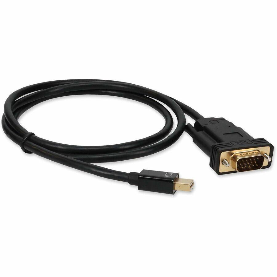 Alt View 2. AddOn - AddOn 6ft Mini-DisplayPort 1.1 Male to VGA Male Black Cable For Resolution Up to 1920x1200 (WUXGA) - 6 ft Mini - Black.