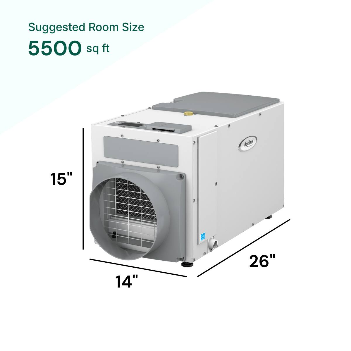 Suggested Room Size 5500 sq ft  
Apraire  
15" 14" 26"