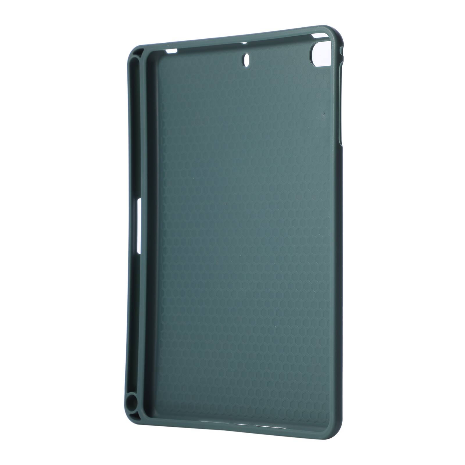 Left. Dteck - Shockproof Case for Apple iPad mini (5th Generation) 2019 with Hand Strap and Kickstand, PU Leather TPU Protective Cover - Darkgreen.