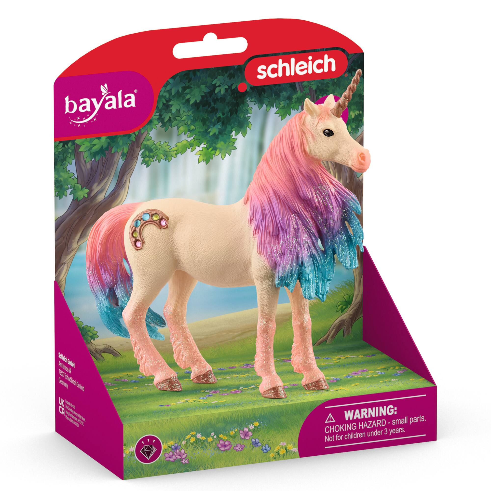 Bayala Schleich toy in a box. Warning: small parts. Choking hazard for children under 3 years. Not for children.