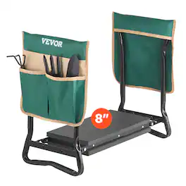 VEVOR - Garden Kneeler and Seat, 8 in Wide Kneeling Pad, Heavy Duty Garden Kneeling Stool, Folding Garden Seat with 2 Tool Bags - Black;Green