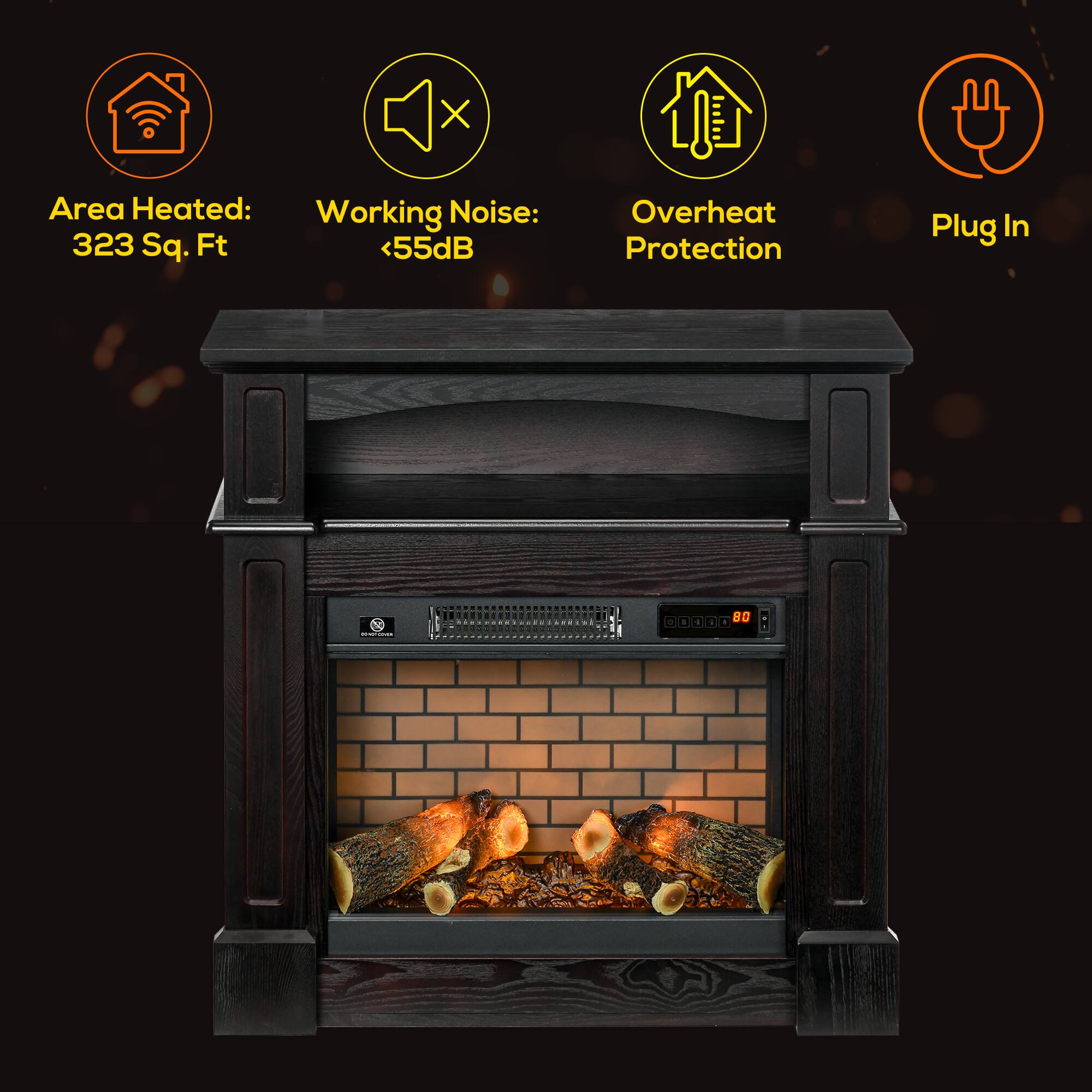 - Area Heated: 323 Sq. Ft
- Working Noise: <55dB
- Overheat Protection
- Plug In