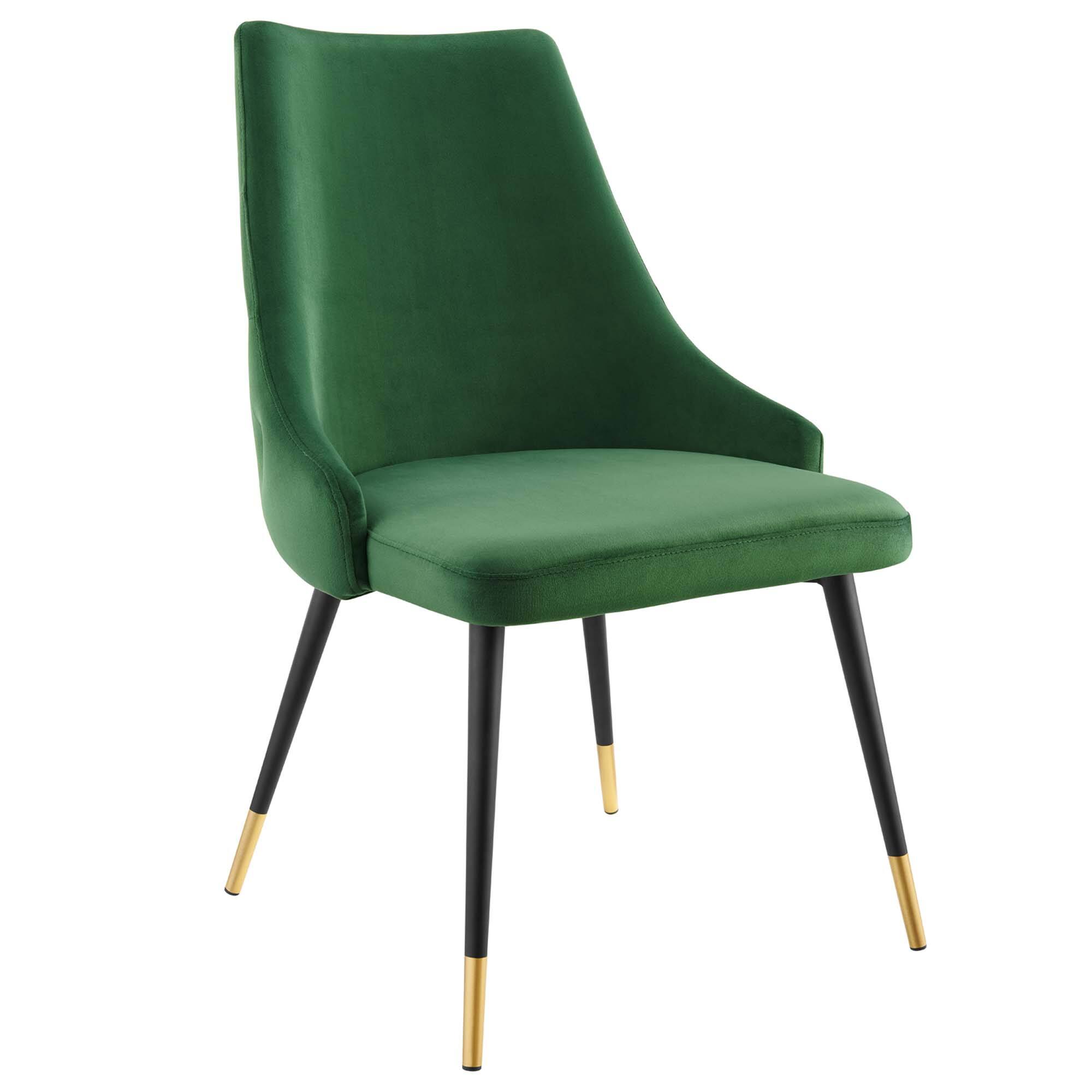 Angle. Modway - Adorn Tufted Performance Velvet Dining Side Chair by Modway - Emerald.
