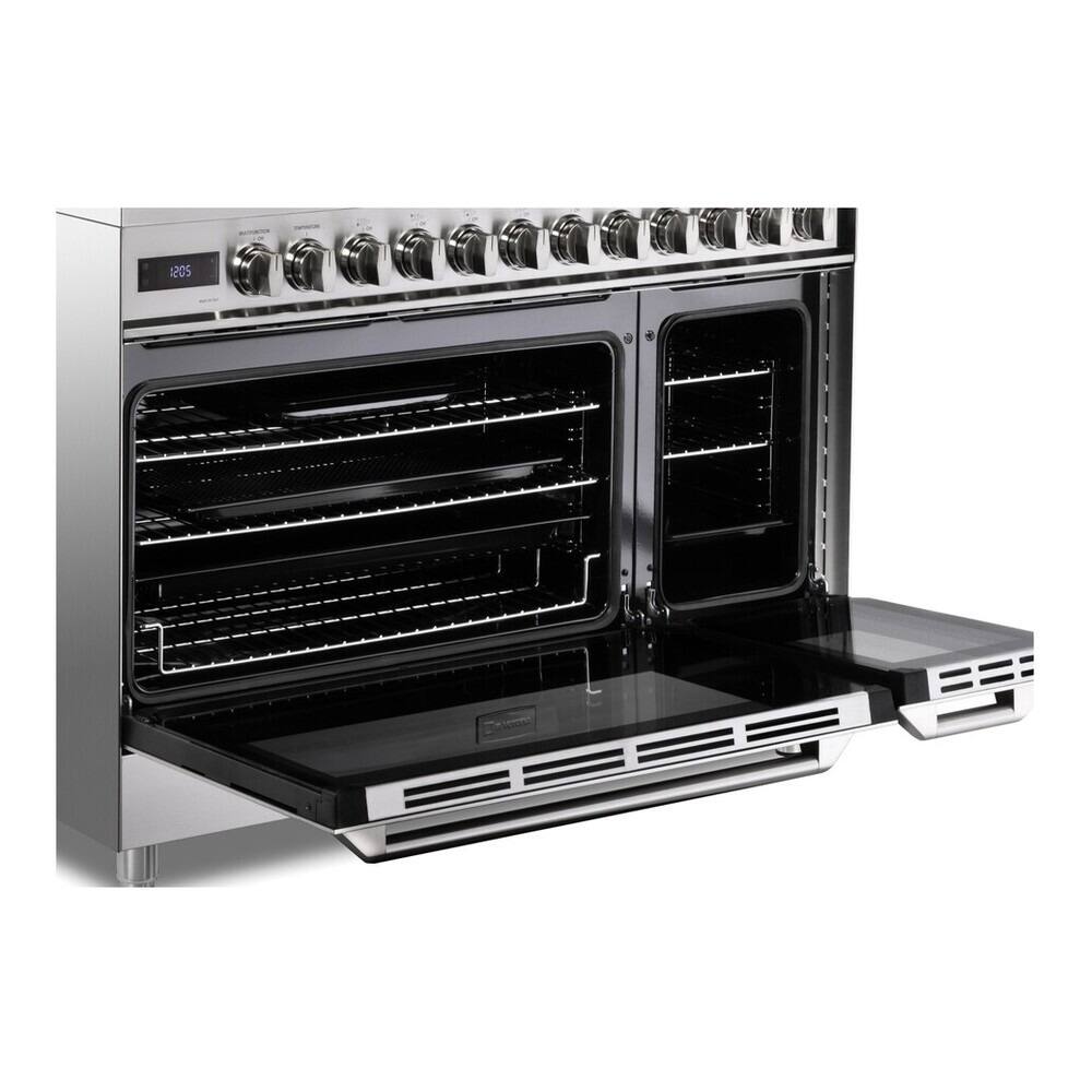 Alt View 3. Verona - Verona 48 inch Ultima Collection Dual Fuel Range with 6 Sealed Burners, 5.8 cu. ft. Oven Capacity (Stainless Steel) - Stainless Steel.