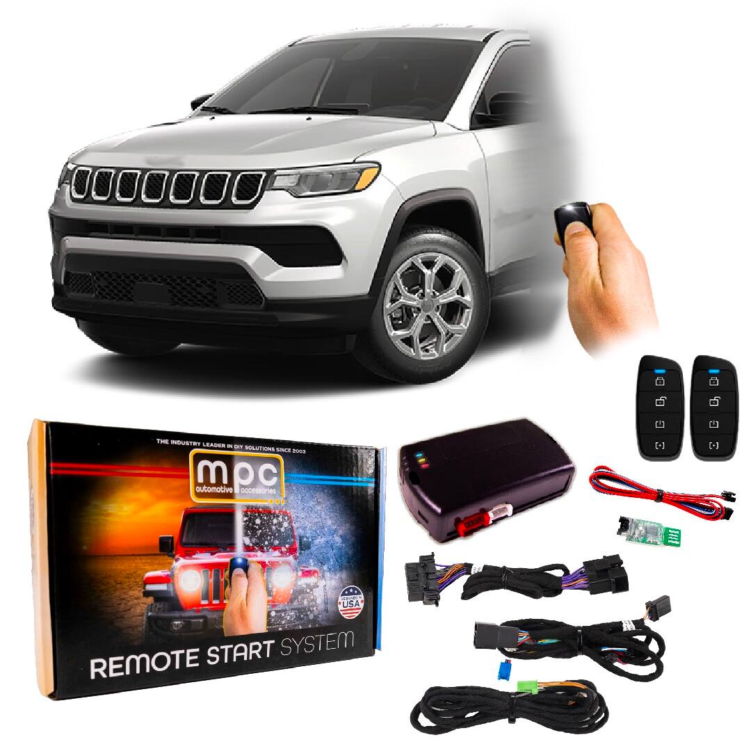MPC - 4 Button 1 Way Remote Start For 2019-2025 Jeep Compass - Semi Plug-n-Play - Black