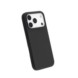 Qixxronics - for iPhone 17 Pro Silicone Case Shock-Absorbent Slim Protective Phone Cover - Black