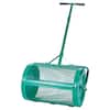 Front. VEVOR - Compost Spreader, 24 in Wide Peat Moss Spreader with Push/Tow Handle, 4 Heights Adjustable, Powder-Coated Steel Garden - Green.
