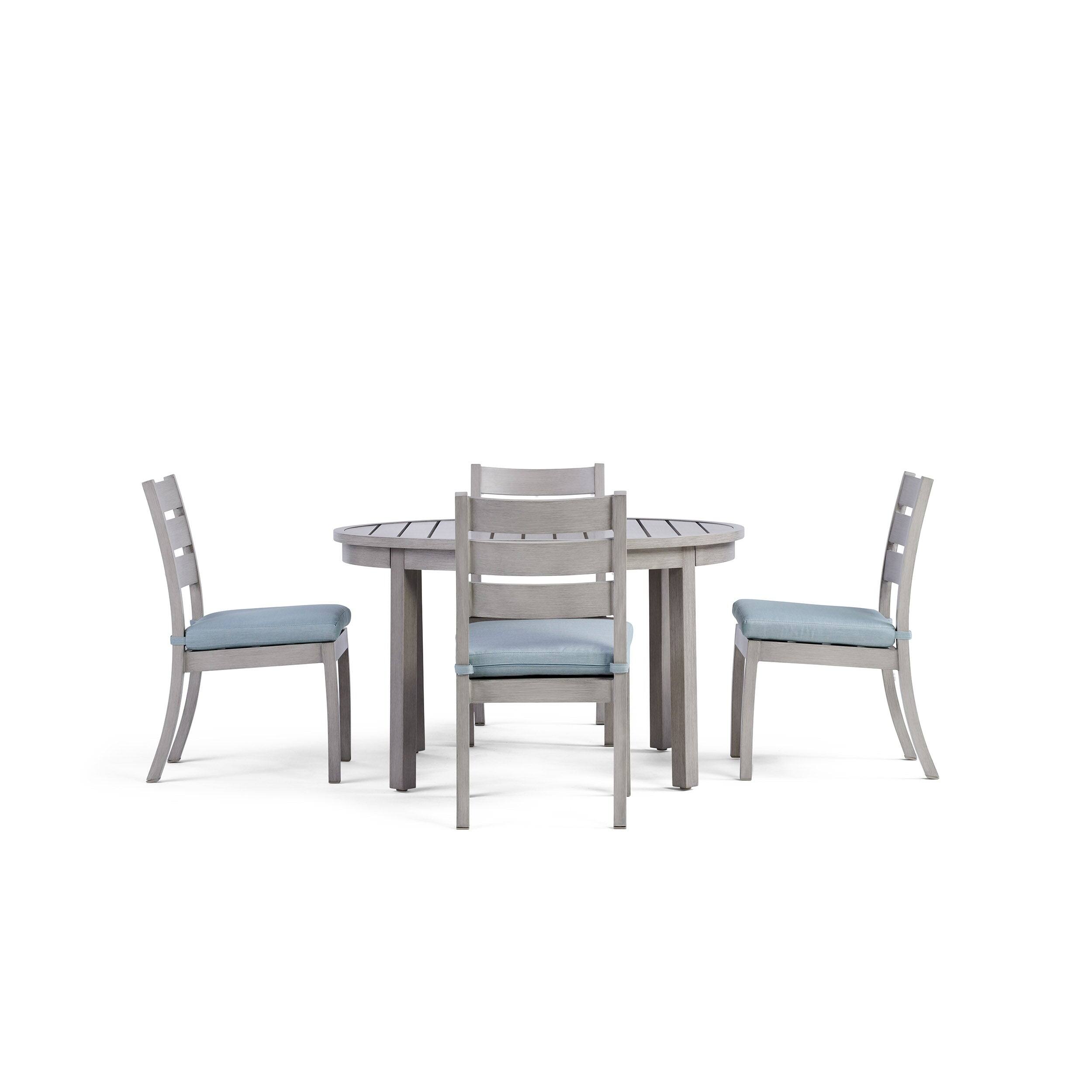 Front. Yardbird® - Eden 5 Piece Round Dining Set - Mist.