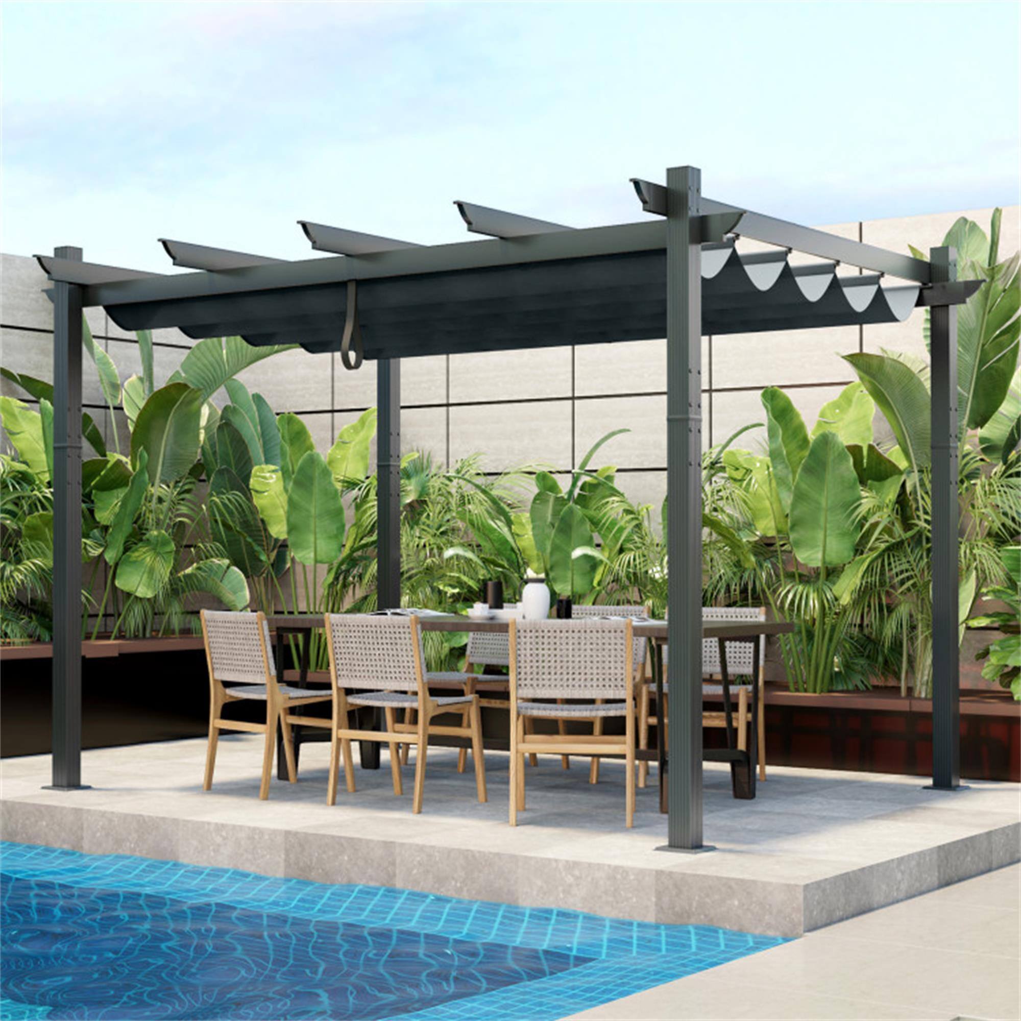 Alt View 1. Boyel Living - Gray 144-in W x 120-in D x 96-in H Pop up Canopy Tent.