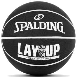 Spalding - 22" Lay-Up Mini Rubber Outdoor Basketball - Black/White