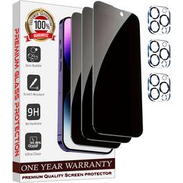 Entronix - Anti-Spy Privacy Screen Protector and Camera Lens Protector for iPhone 16 Pro - 6-Piece Set - Transparent
