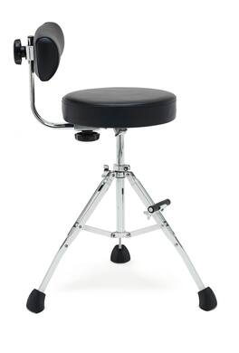 Gibraltar Hardware - Compact Performance Stool, 13" Round Seat, Double-Braced Tripod, Stabilizer Super Foot, 2" Thick Padding