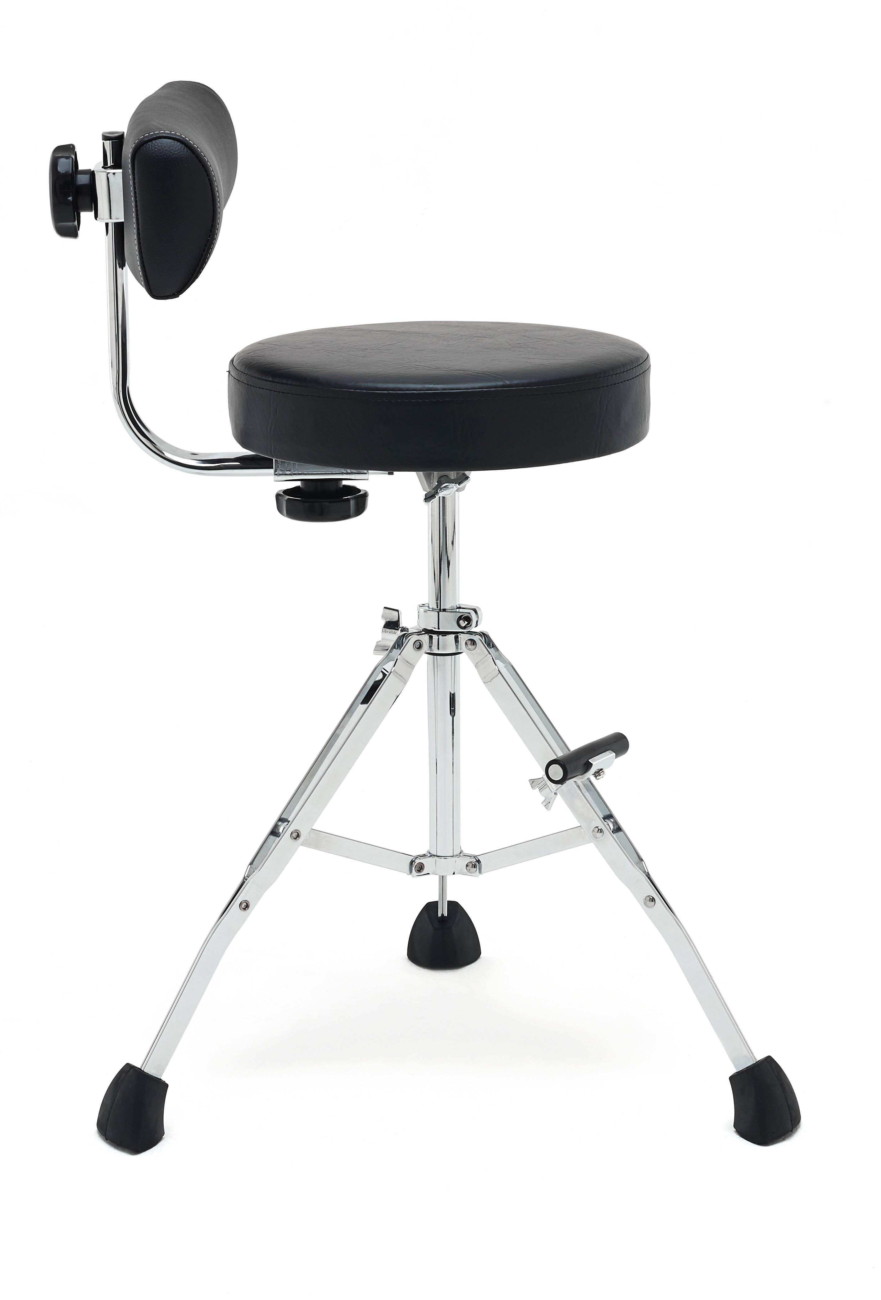 Front. Gibraltar Hardware - Compact Performance Stool, 13" Round Seat, Double-Braced Tripod, Stabilizer Super Foot, 2" Thick Padding.