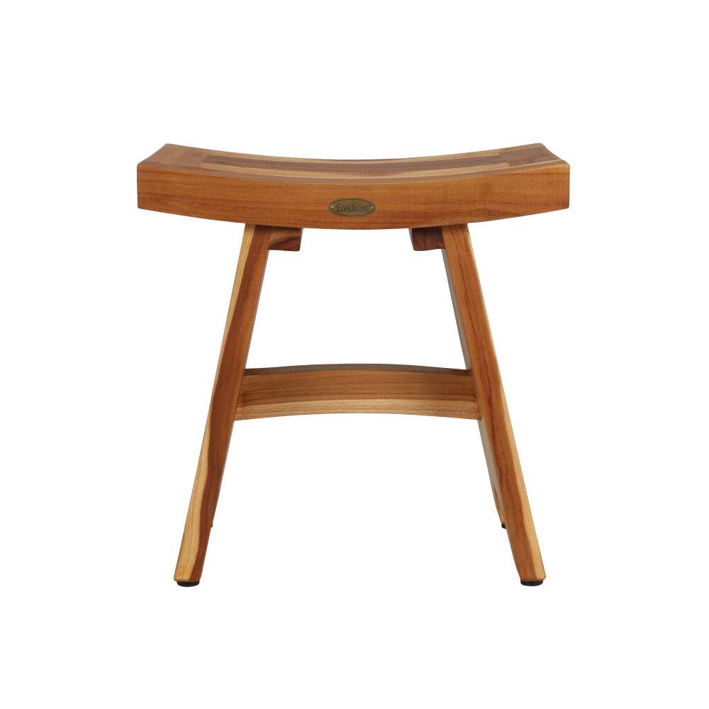 Front. EcoDecors - EcoDecors 18 Inch Serenity Waterproof Teak Wood Shower Bench - EarthyTeak.