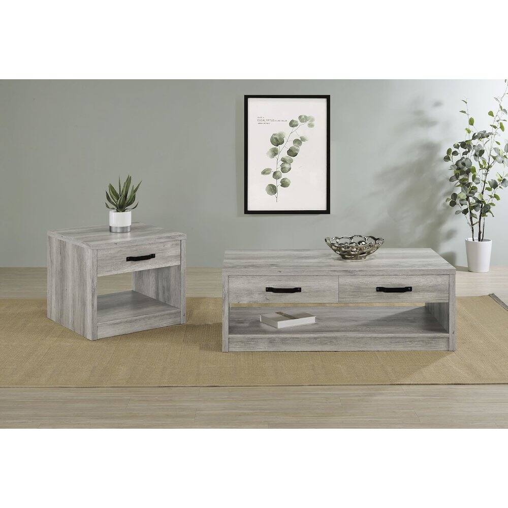 Alt View 1. Coaster Co. of America - Felix 2-piece Coffee and End Table Set Grey Driftwood - Brown.