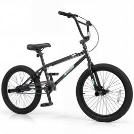 Costway - Freestyle BMX Bike, 20" Trick Bicycle with 360 Degree Steering, Adjustable Seat - Black