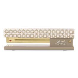 Swingline - Leah Bisch Tan-Tile Full Strip Stapler, 20-Sheet Capacity, Tan/Gold/White