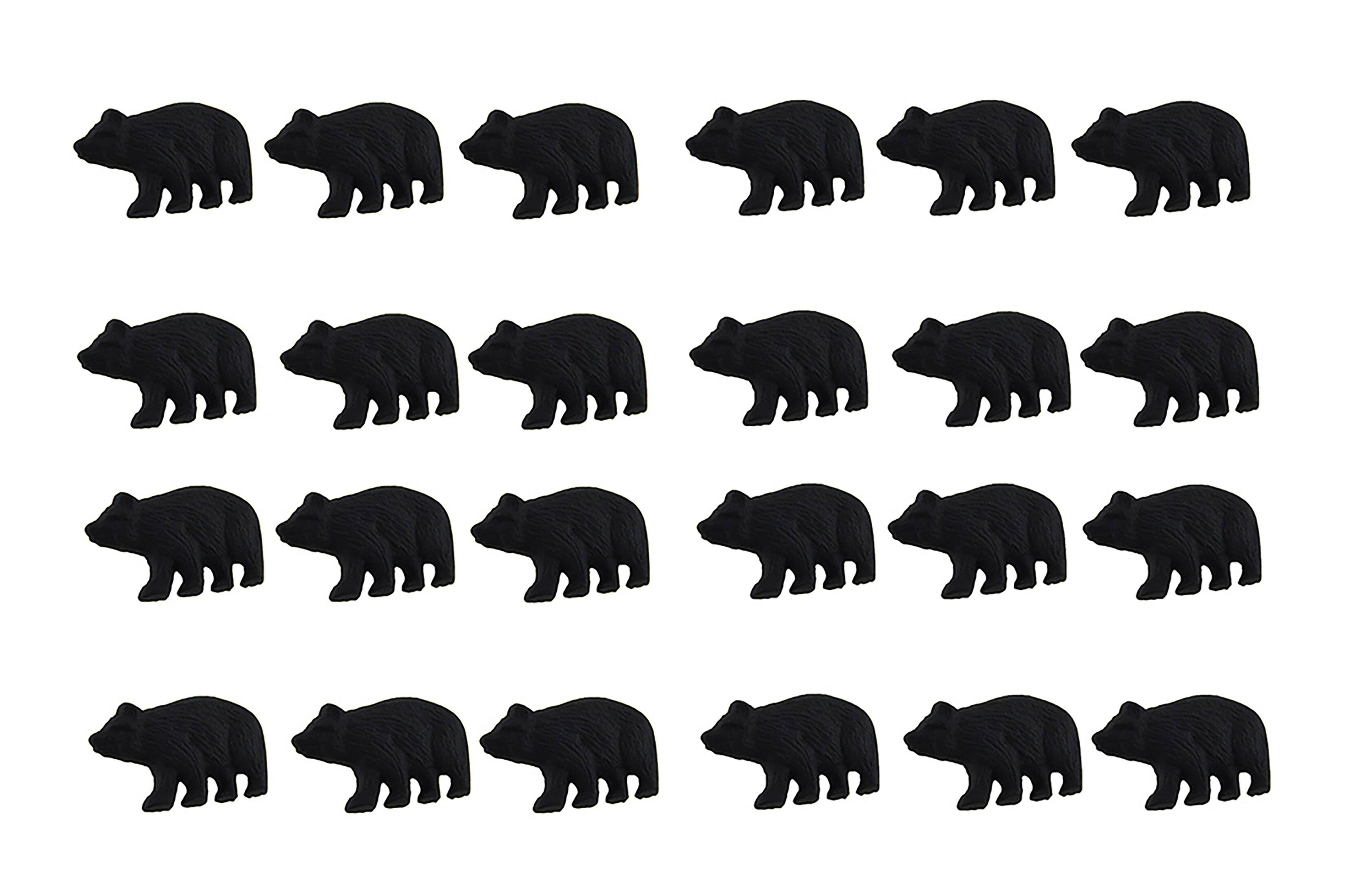 Front. De Leon Collections - Matte Black Cast Iron Forest Bear Drawer Pull Cabinet Knob Set of 24 - Black.