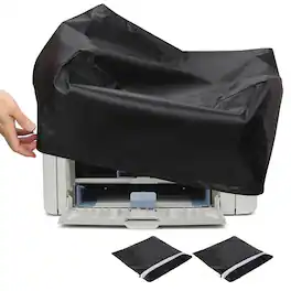 Unique Bargains - 2pcs 17.72 & 27.56 Inch Printer Dust Cover Set, Waterproof Static Free Polyester Protective Jacket for Printers Copiers - Black