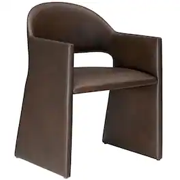 Talia Vegan Leather Dining Armchair by Modway - Brown