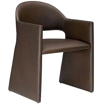 Front. Modway - Talia Vegan Leather Dining Armchair by Modway - Brown.