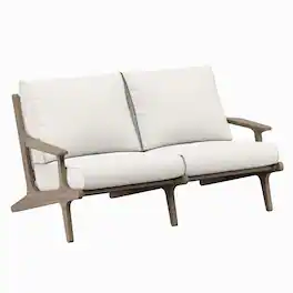 Saratoga Outdoor Patio Teak Wood Loveseat by Modway - Weathered Gray White
