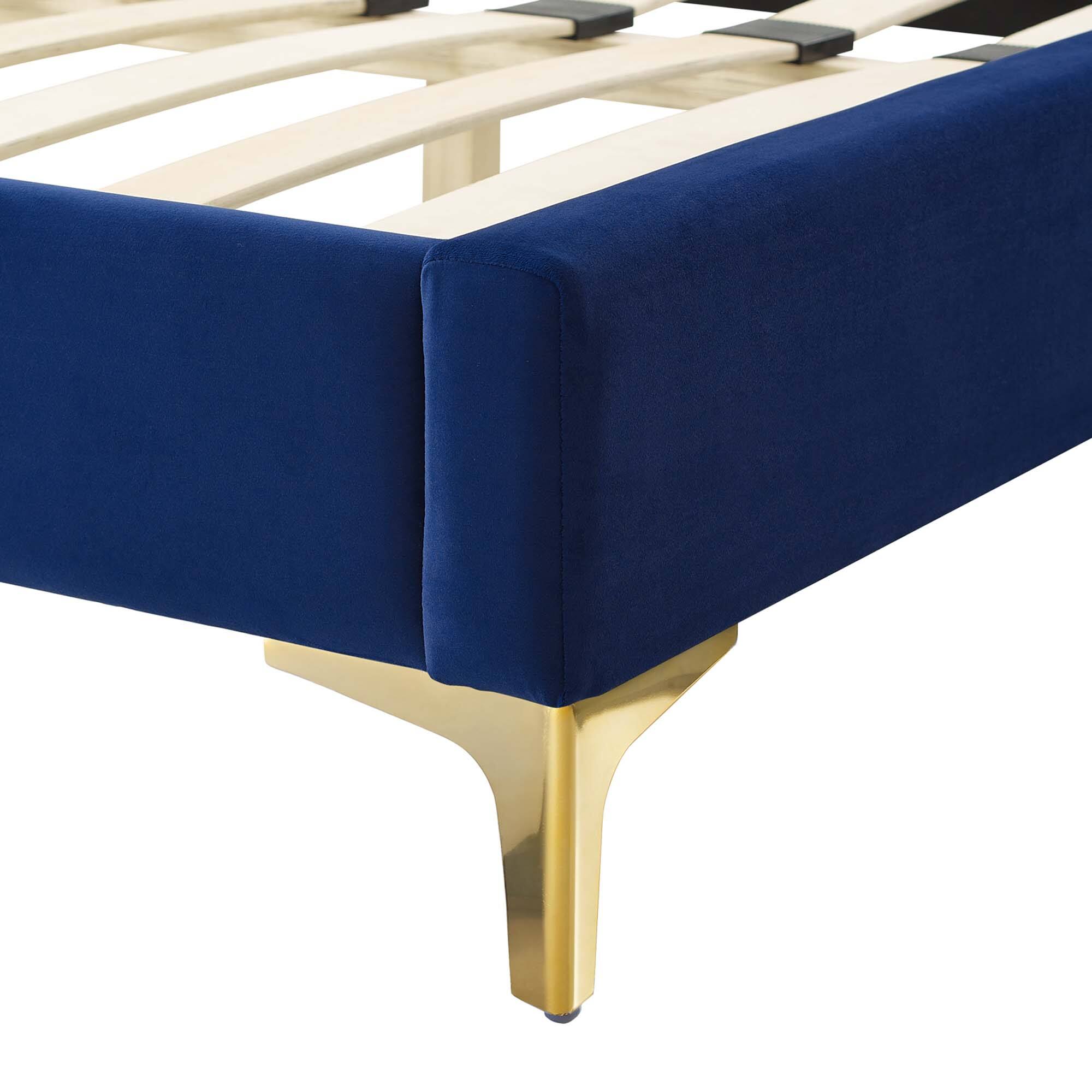 Alt View 8. Modway - Juniper Channel Tufted Performance Velvet Full Platform Bed - Blue.