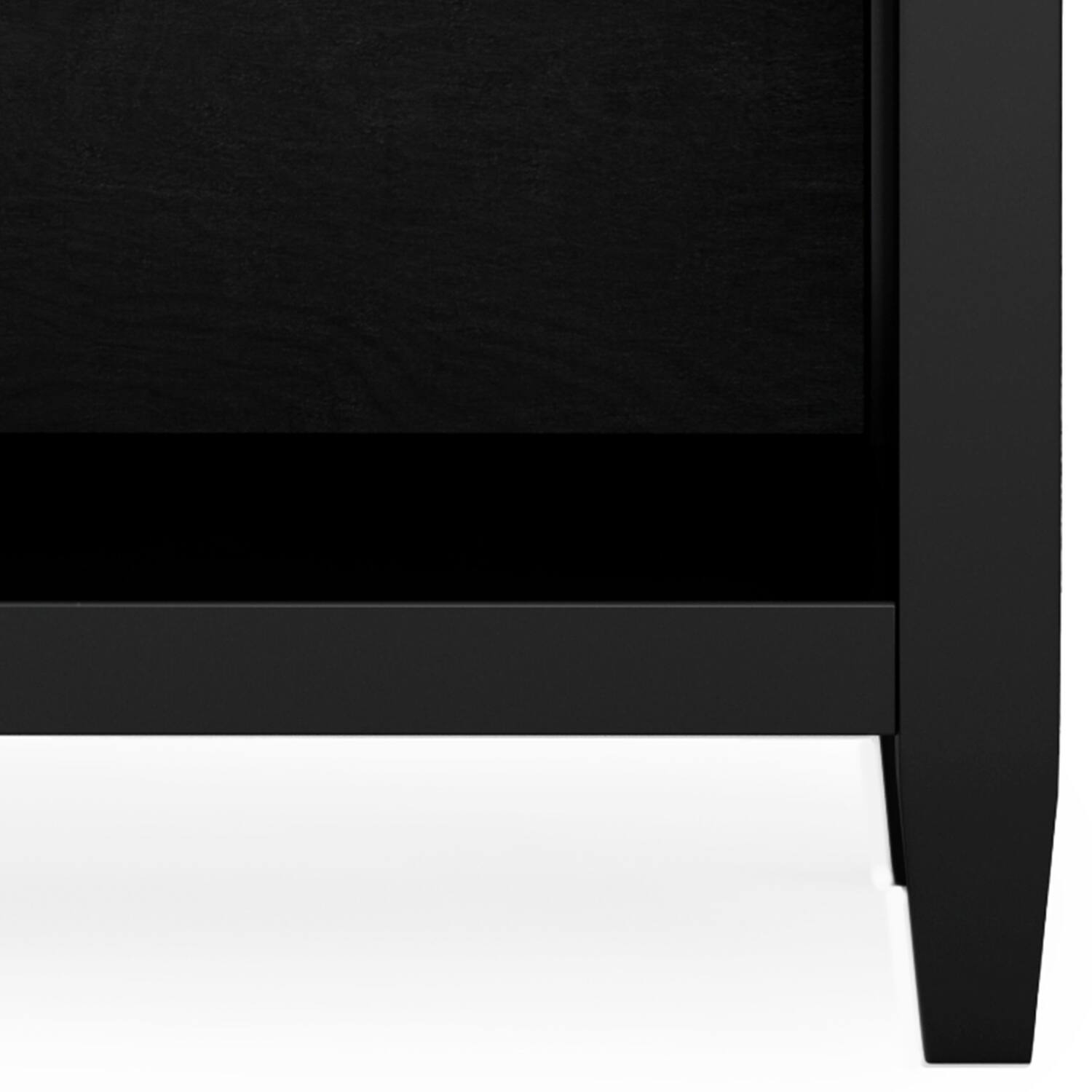 Alt View 7. Simpli Home - Carlton SOLID WOOD 24 inch Wide Contemporary Bedside Nightstand Table in Black - Black.