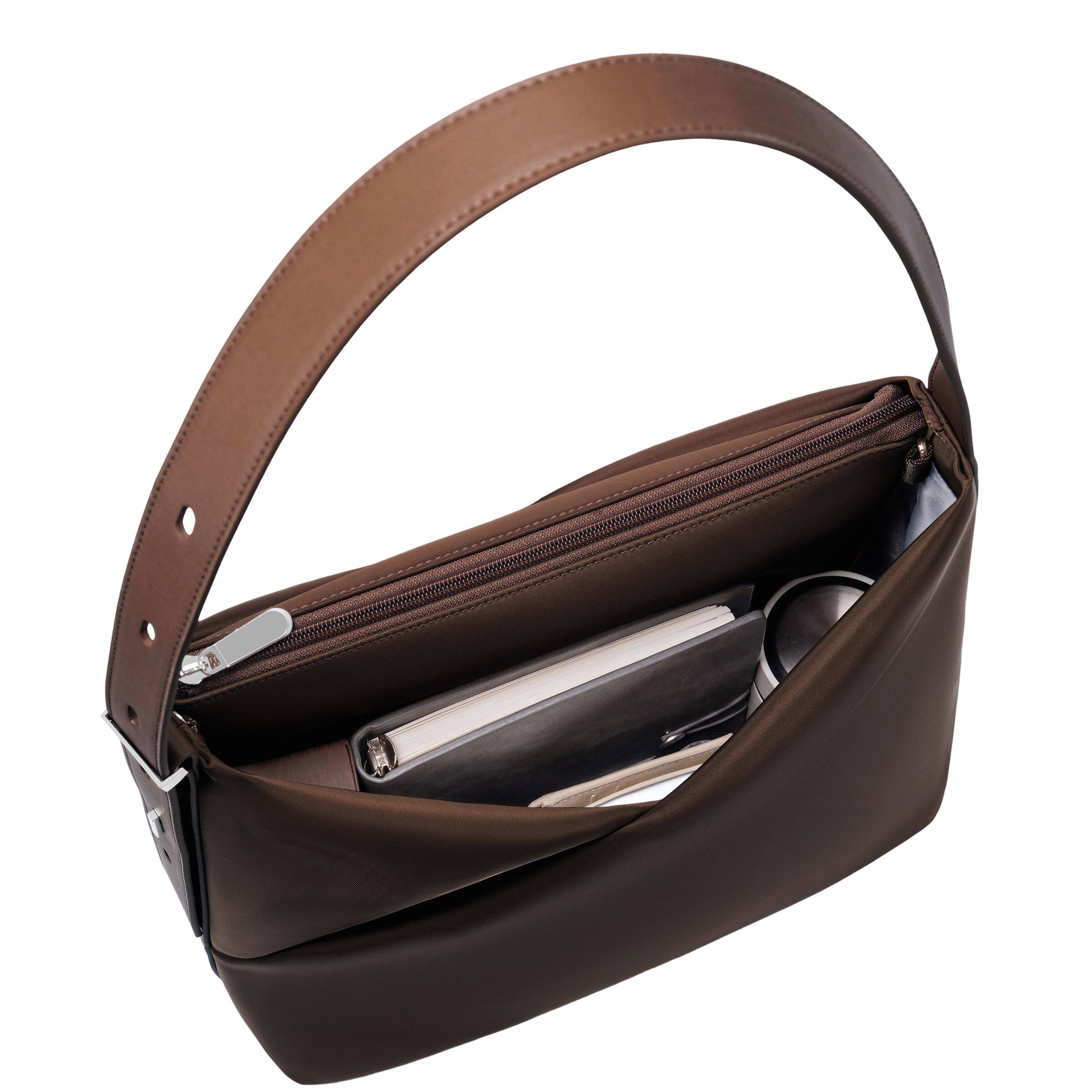 Alt View 6. Lux & Nyx - Lux & Nyx - Origami 15" Laptop Hobo Bag - Convertible Shoulder Bag - Espresso.