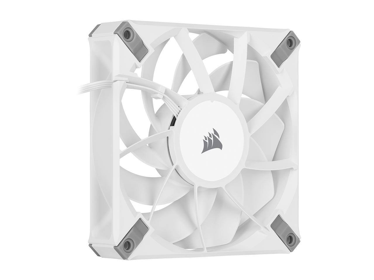Alt View 3. CORSAIR - CORSAIR AF120 ELITE High-Performance 120mm PWM Fluid Dynamic Bearing Fan - White - White.