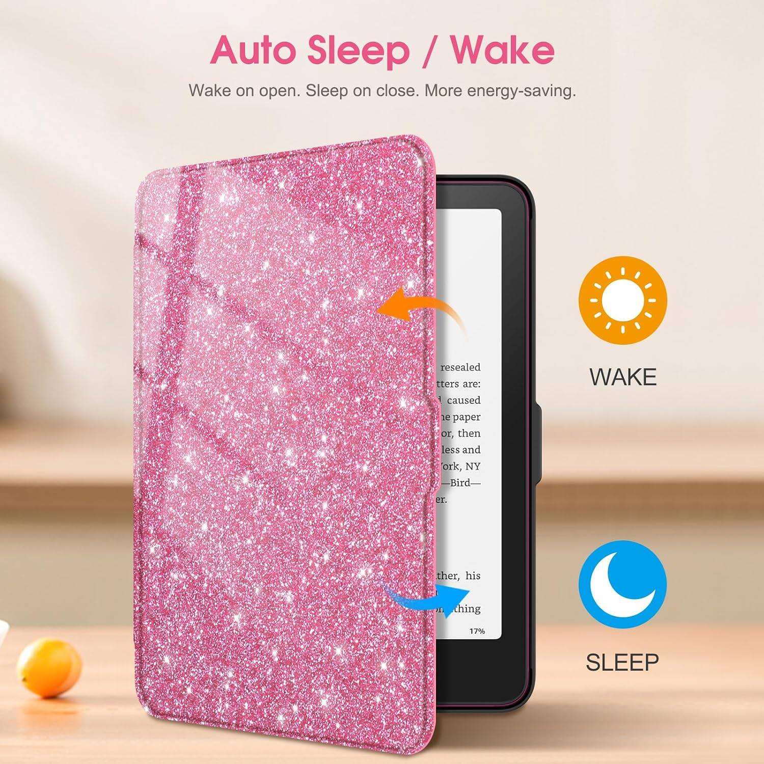 Auto Sleep / Wake  
Wake on open. Sleep on close. More energy-saving.  

WAKE  
SLEEP