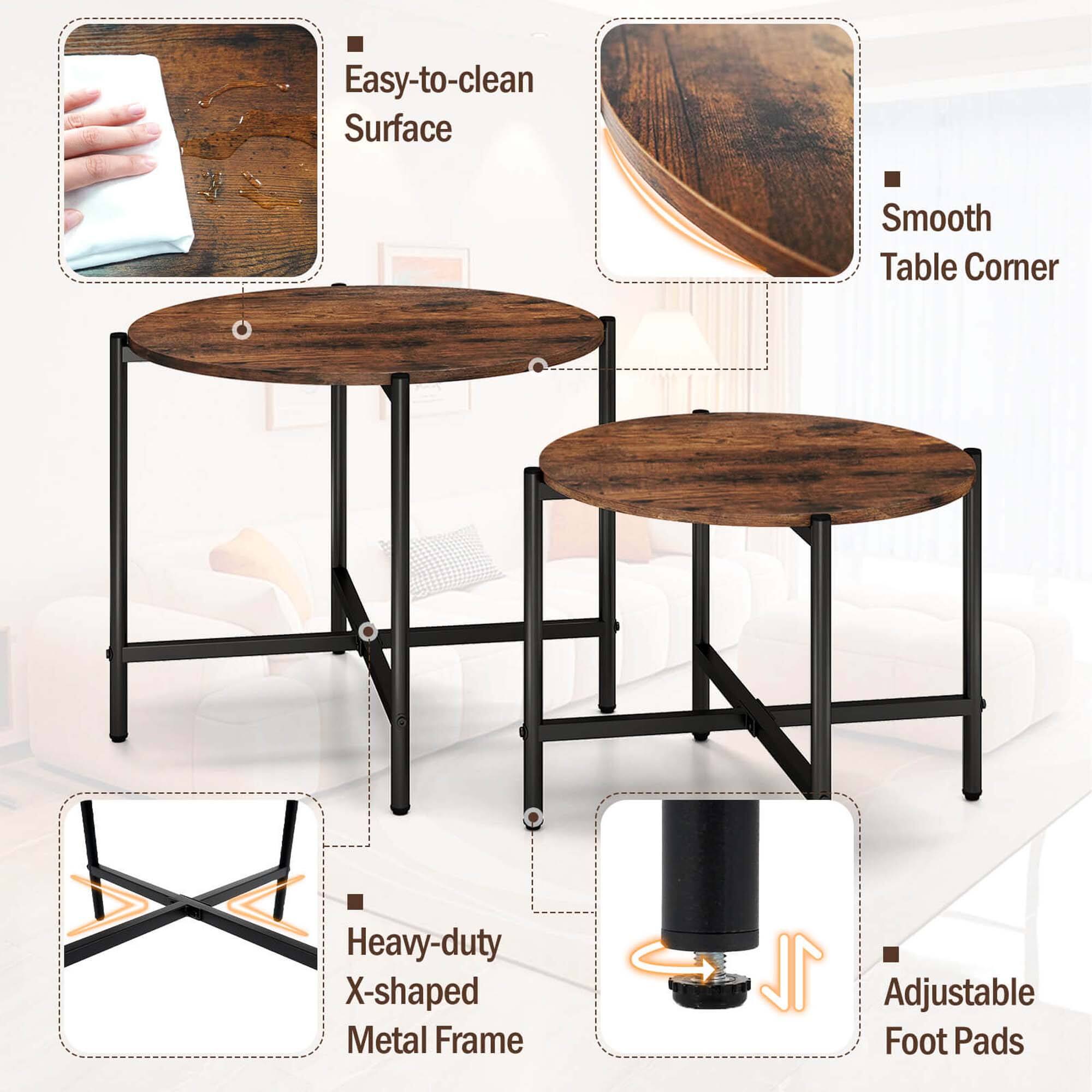 - Easy-to-clean Surface
- Smooth Table Corner
- Heavy-duty X-shaped Metal Frame
- Adjustable Foot Pads