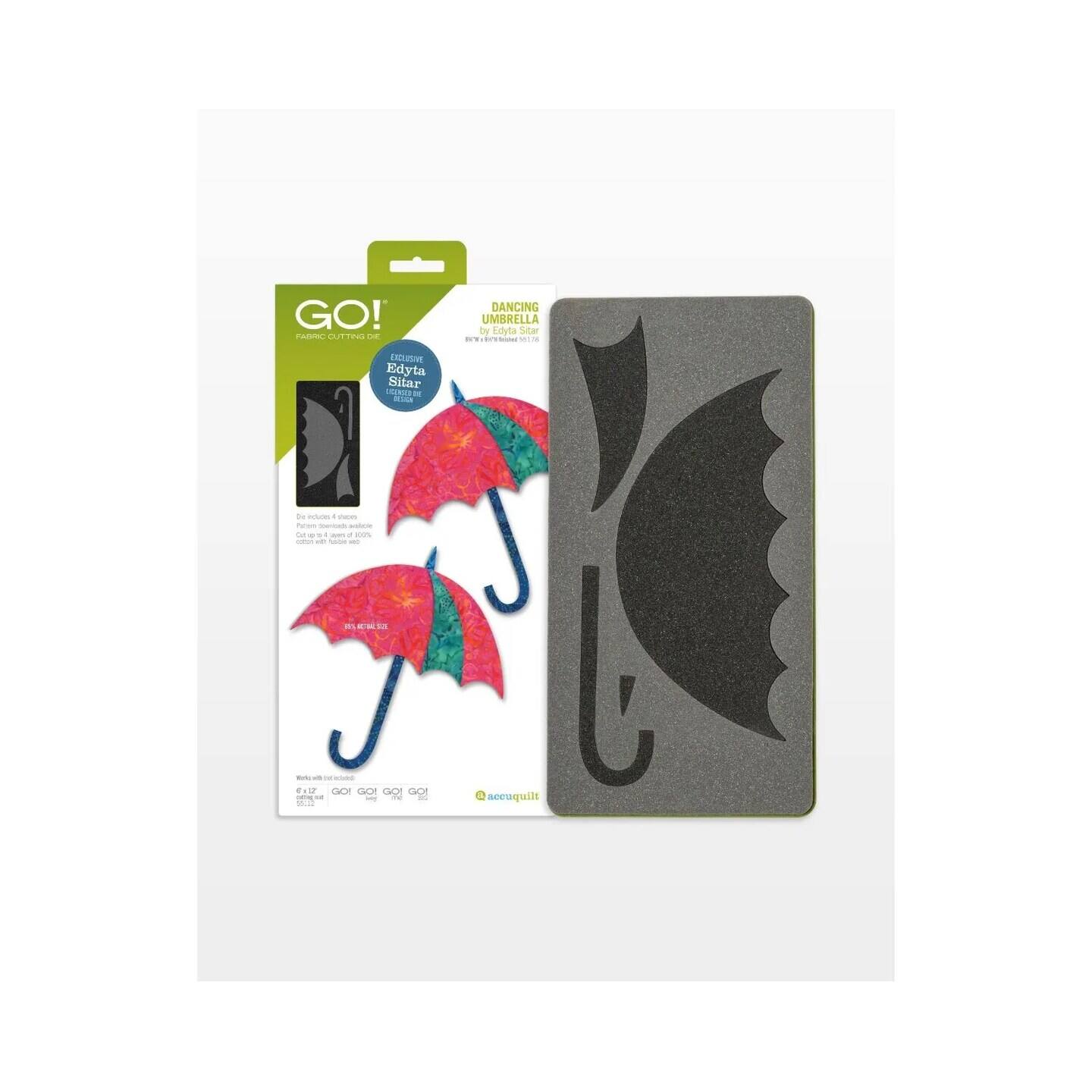 AccuQuilt - GO! Fabric Cutting Dies, Dancing Umbrella by Edyta Sitar - Green
