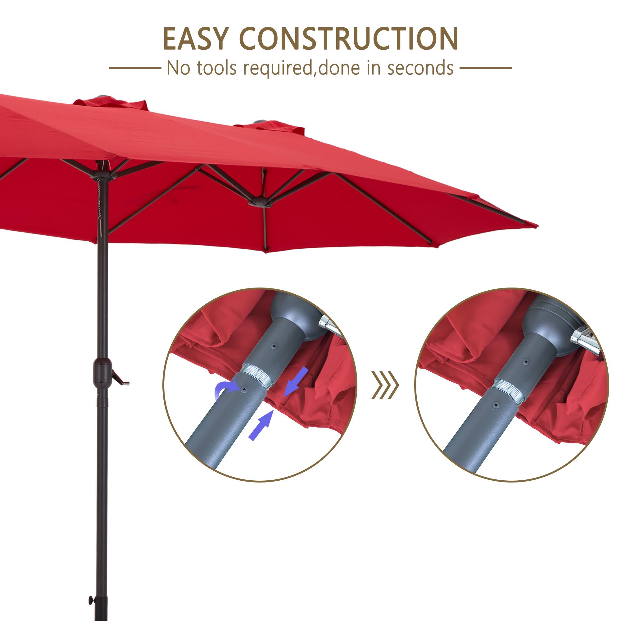 EASY CONSTRUCTION  
No tools required, done in seconds