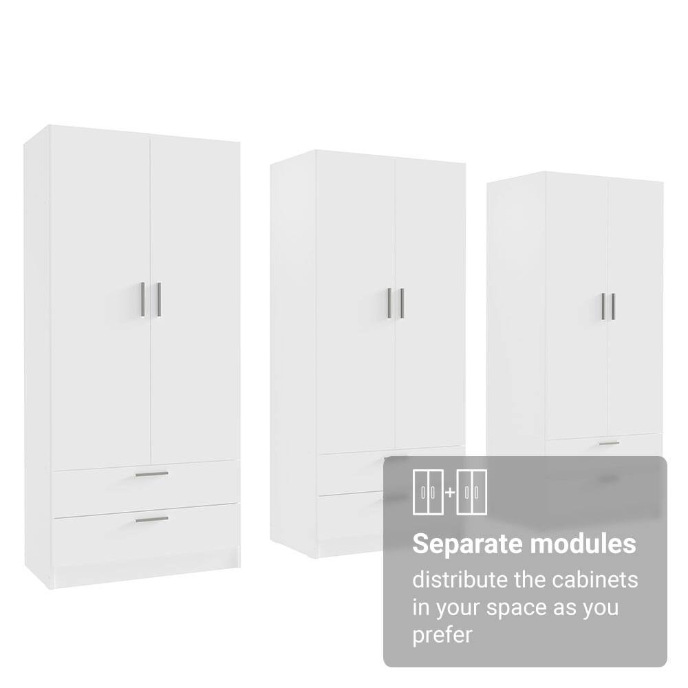 Separate modules distribute the cabinets in your space as you prefer