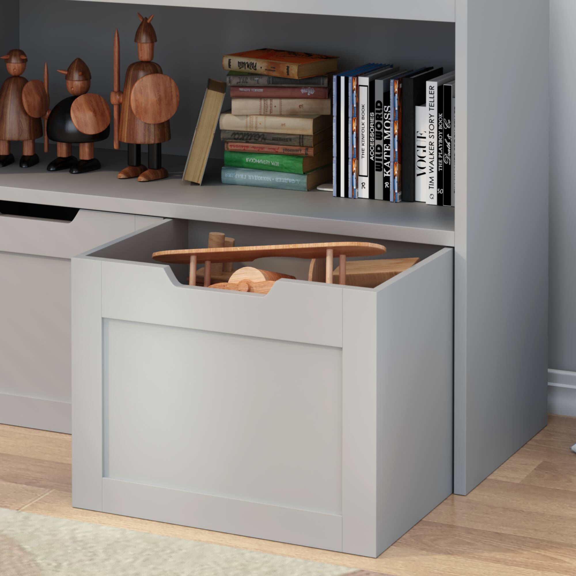 MERAVOM Kids Bookshelf & Toy Storage Organizer with 2 Bins, Children ...