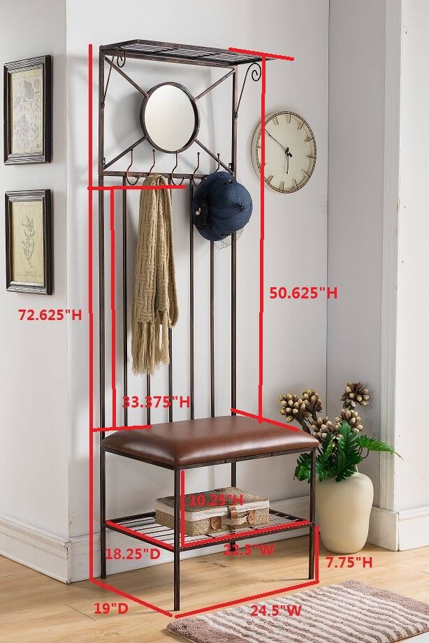 72.625"H  
50.625"H  
33.375"H  
10.25"H  
18.25"D  
22.5"W  
7.75"H  
19"D  
24.5"W